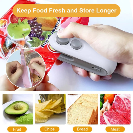 2-in-1 Mini Rechargeable Food Bag Sealer
