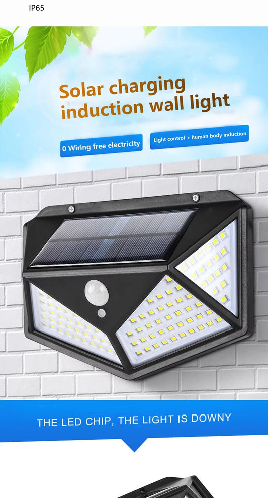 100 LED Solar Motion Sensor Light – Waterproof Outdoor Security Lamp Without Electricity