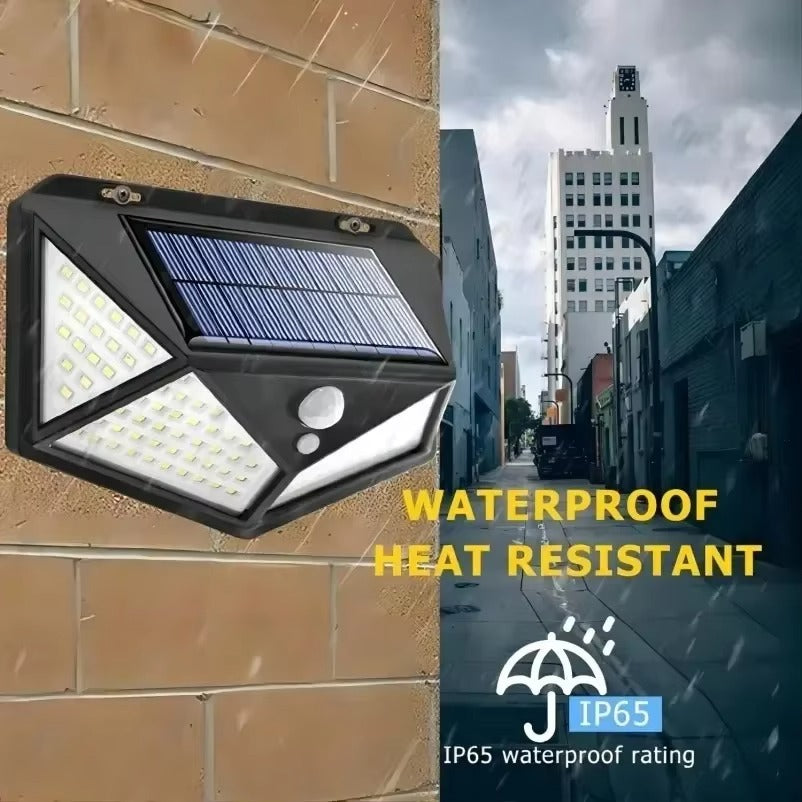 100 LED Solar Motion Sensor Light – Waterproof Outdoor Security Lamp Without Electricity